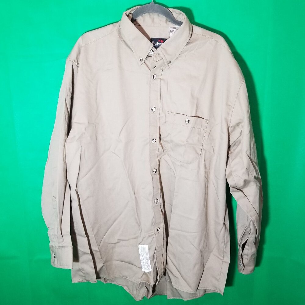 Bulwark Midweight FR Dress Men XL Khaki Welding Iron Sheet Fabricator Rig Worker